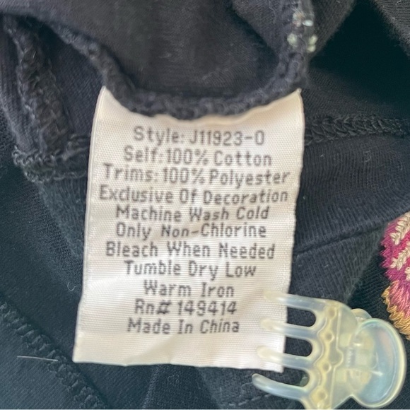 Johnny Was Sidonia Bishop Sleeve Top Embroidered Floral - Picture 6 of 8